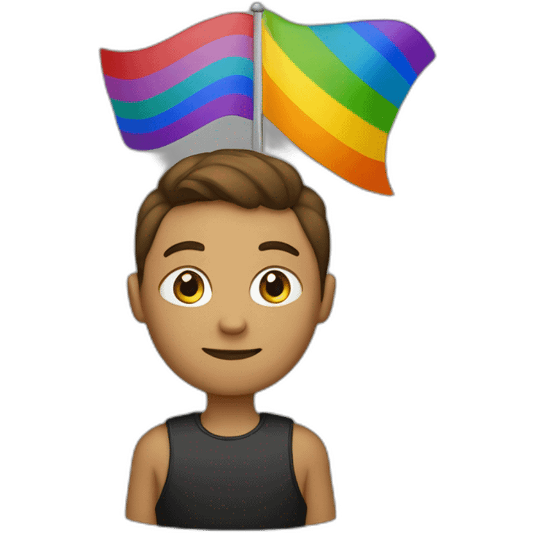 Lénine avec un drapeau lgbt emoji