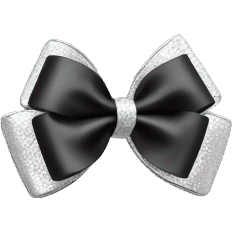 fancy silver earrings with a black bow emoji