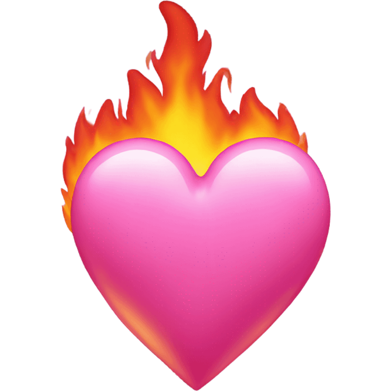 Pink heart with pink fire emoji