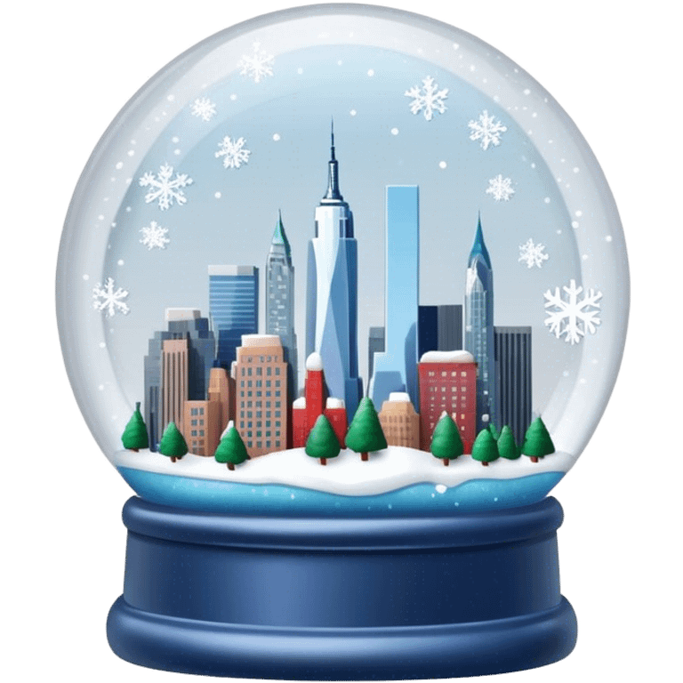 new york city skyline snow globe emoji