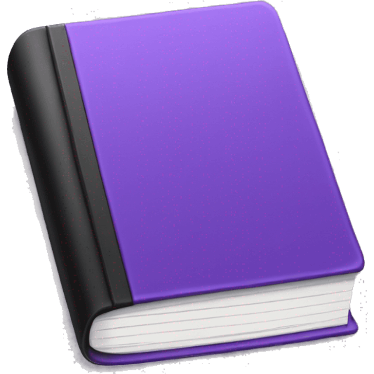 Closed book with purple cover, white pages, black spine emoji