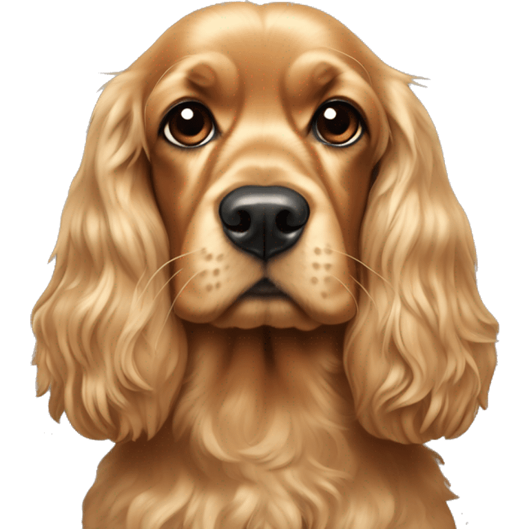 Golden cocker spaniel with tuft on head  emoji