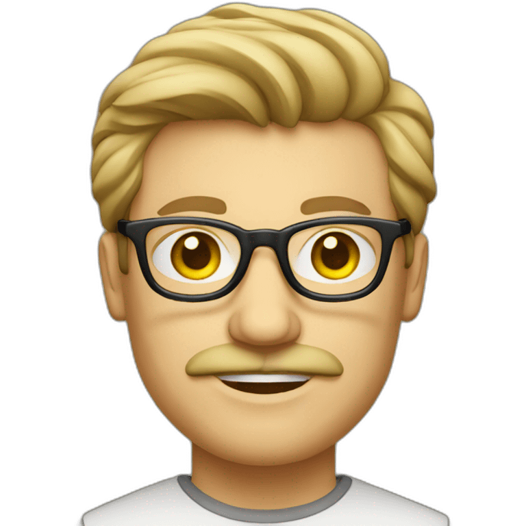 caucasian male designer with moustache glasses emoji