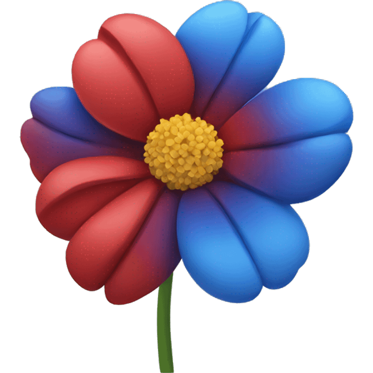 Blue and red flower emoji