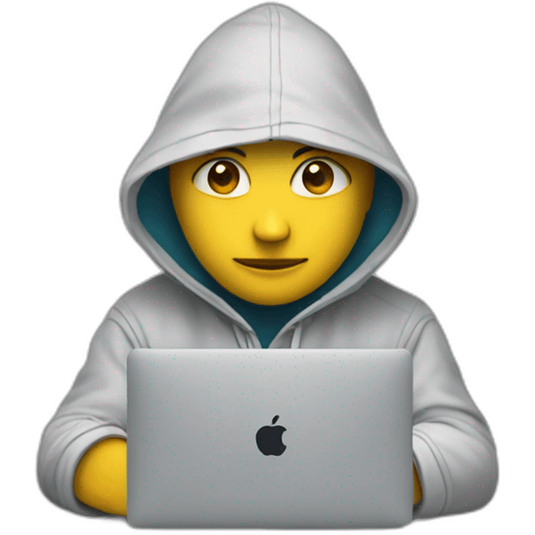 ai with hoodie and a macbook emoji