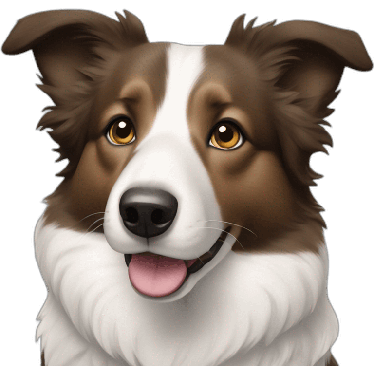 border collie mixed with corgi only face and with only black and white hair emoji