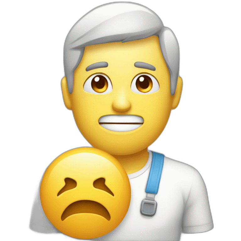 Una cara sin cubrebocas aguantando la respiración emoji