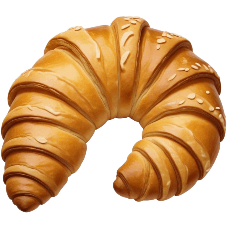 Cinematic Realistic Rustic French Croissant Pastry Emoji, depicted as a flaky, buttery crescent with delicate, layered textures and a slight, intentional char along the edges that imparts a rustic, artisanal charm. The golden, crispy exterior shows a hint of burnt nuance, rendered with warm, inviting lighting and exquisite detail to capture its time-honored, imperfect perfection. emoji