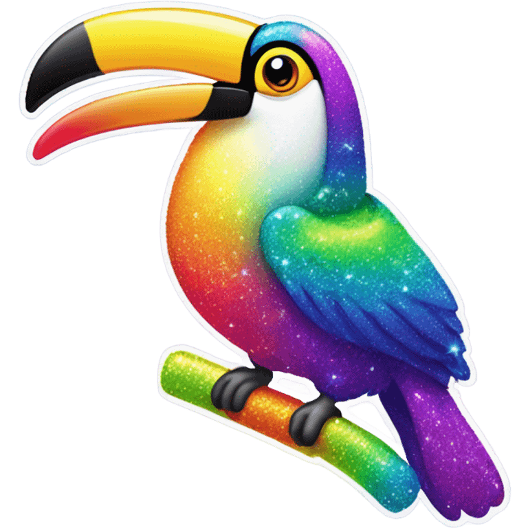 Lisa Frank rainbow sparkly toucan  emoji