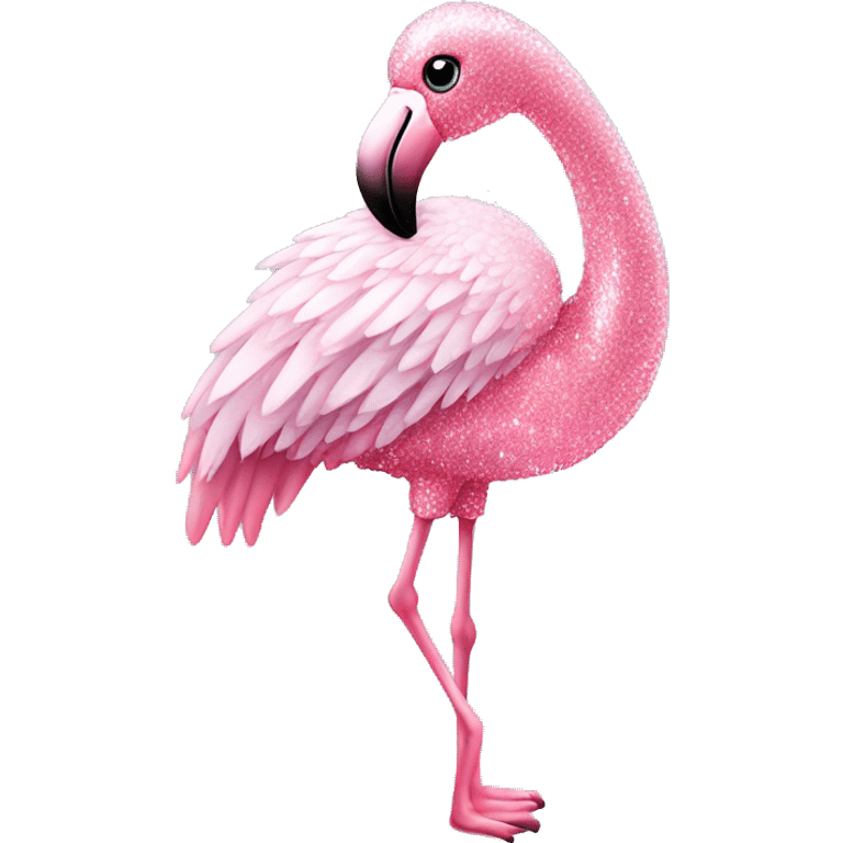 Sparkly angel flamingo emoji