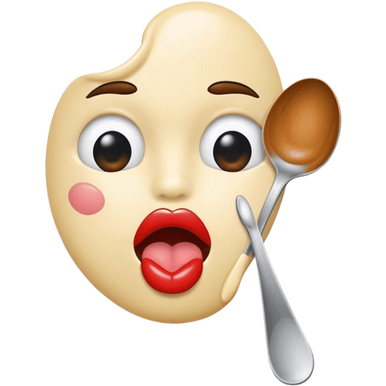 Spoon face big lips  emoji