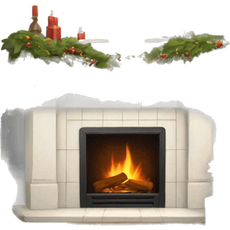 white Christmas fireplace emoji