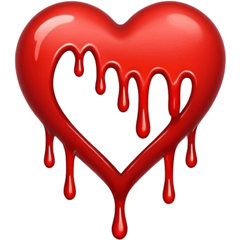 Red heart dripping  emoji