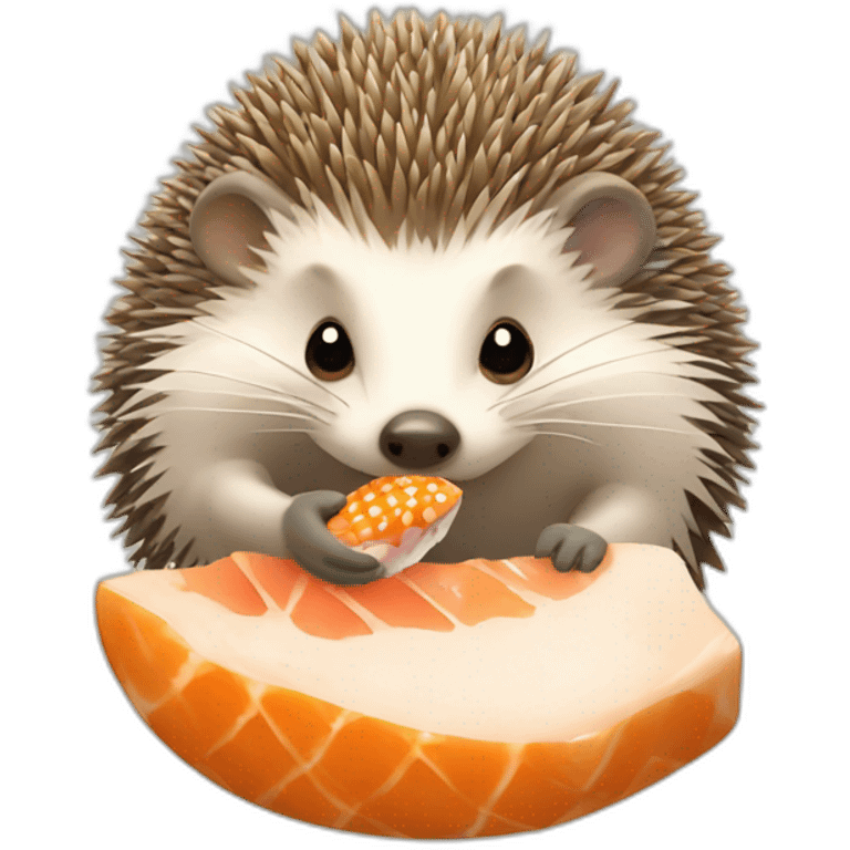 hedgehog eating fish emoji