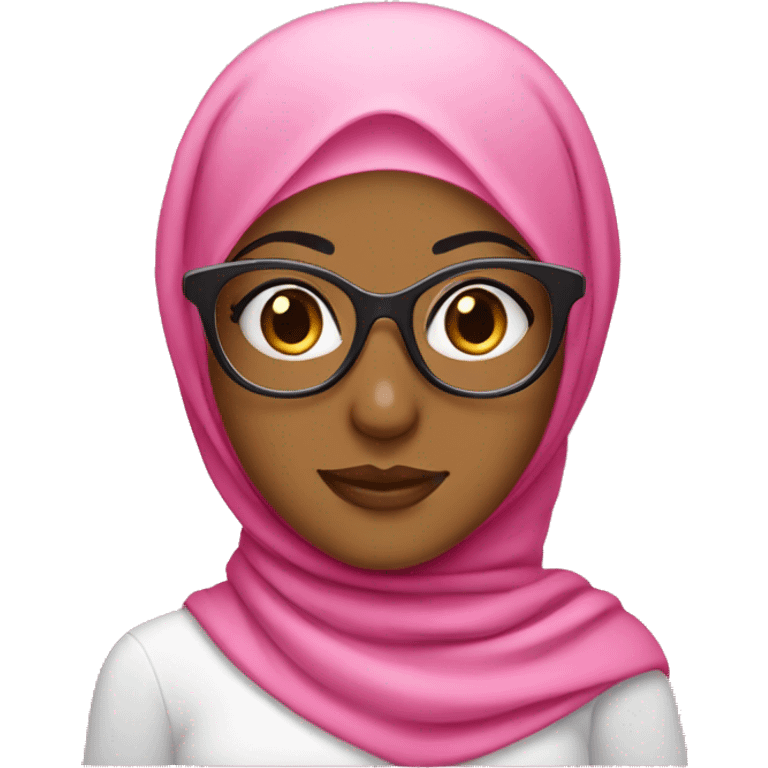 hijabi girl wearing pink glasses  emoji