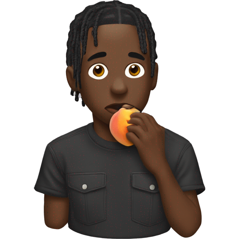 Travis Scott eating a peach  emoji