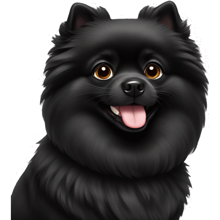 Black pomeranian up playing  emoji