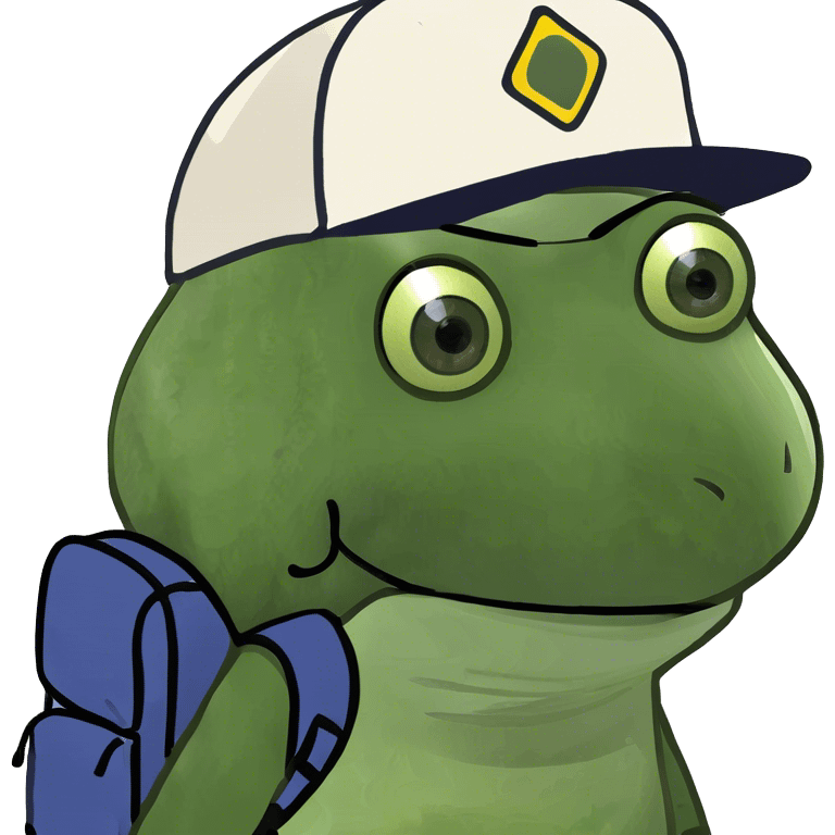 bufo wearing hat and backpack emoji