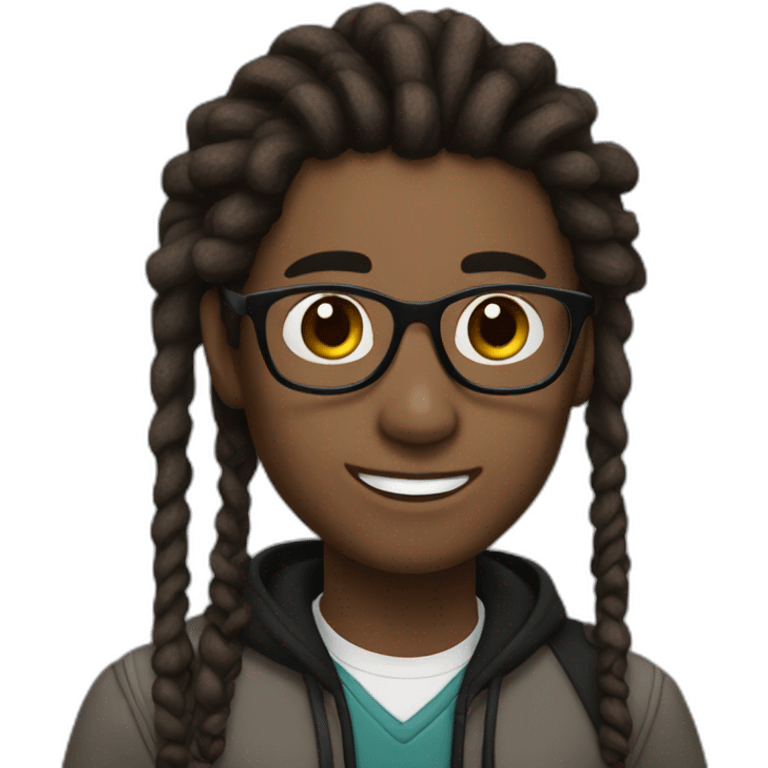 Student brown (small dreadlocks black)  emoji