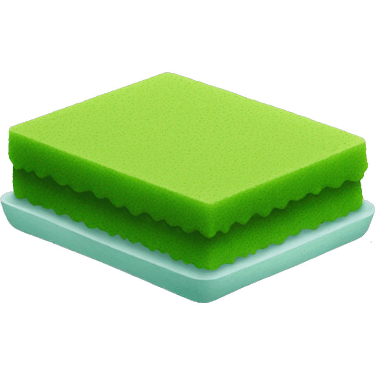 green flat square dish sponge emoji