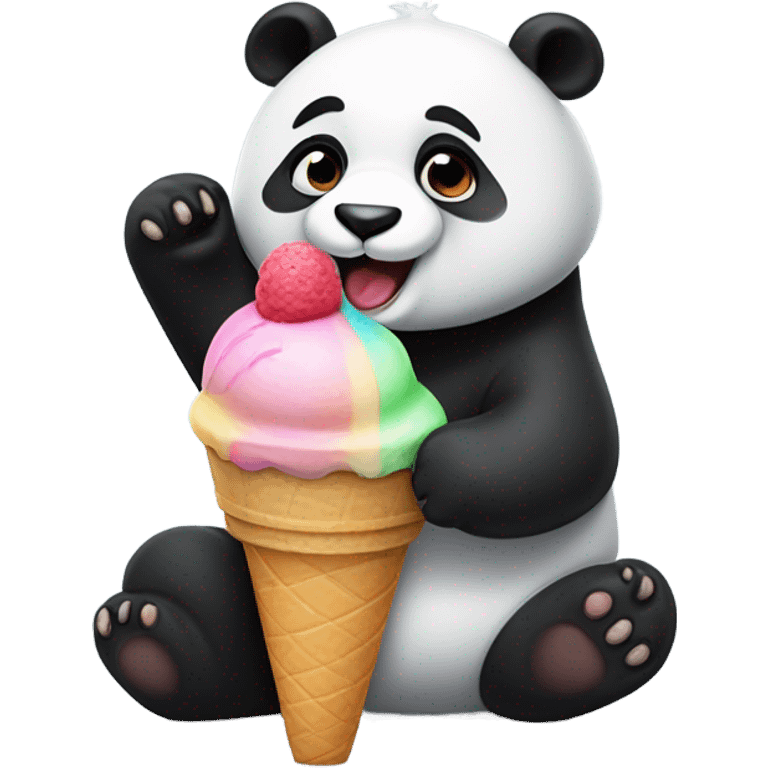 Panda eating ice cream emoji