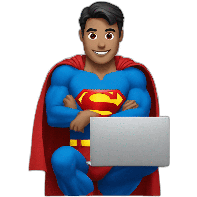 superman with laptop emoji