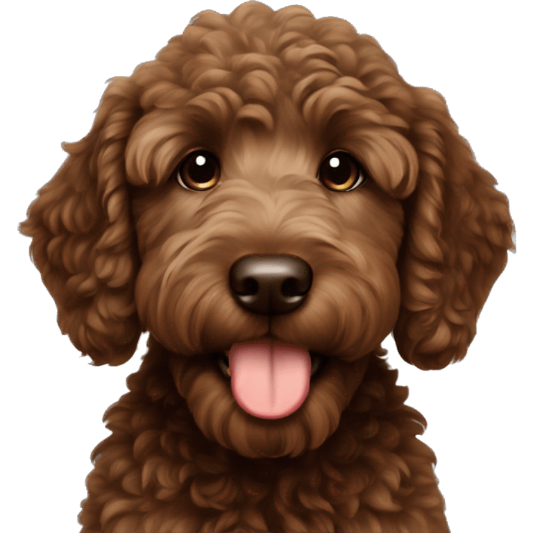 dark brown goldendoodle puppy emoji