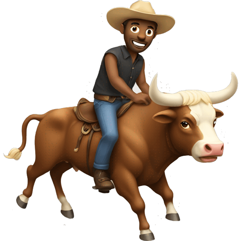 Man riding a bull emoji