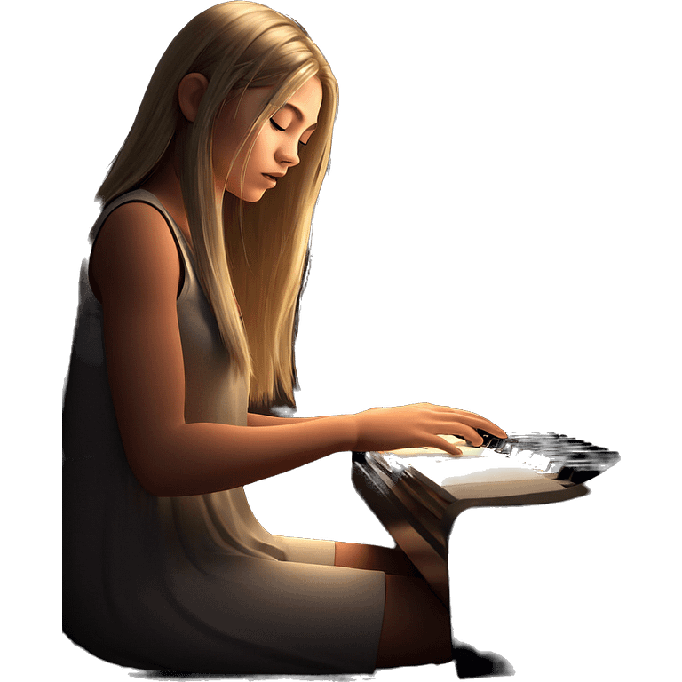 peaceful girl reading music indoors emoji