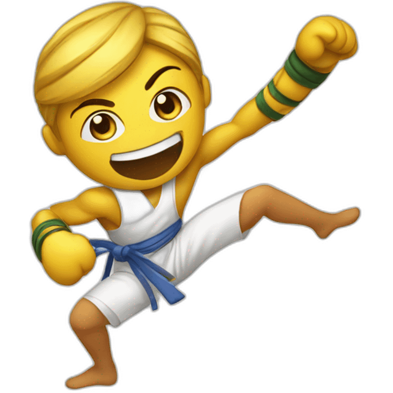 Smily face Emoji capoeira fighter emoji