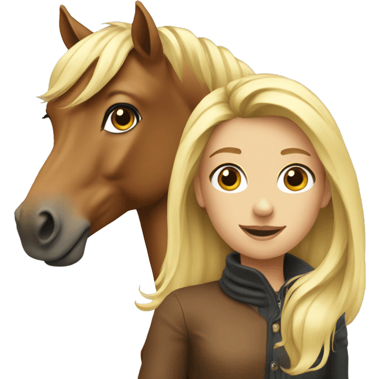 horse with blonde girl emoji