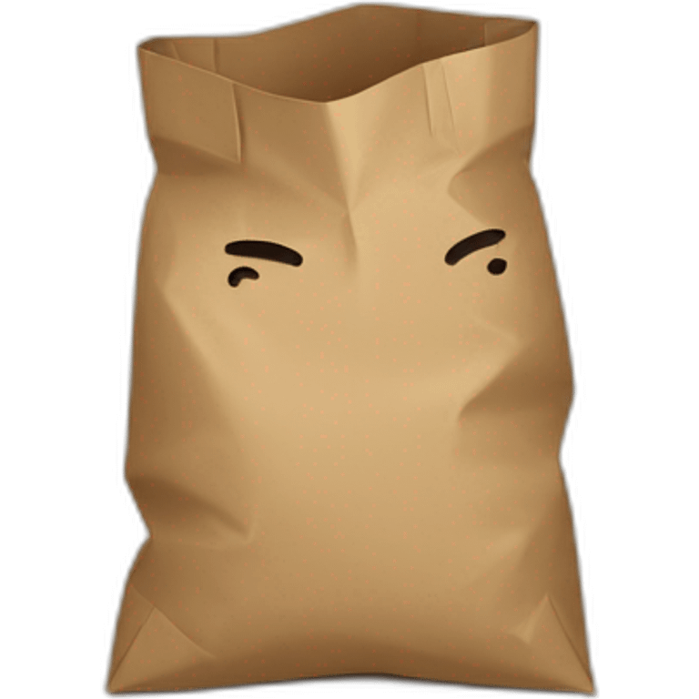 a person hiding their head in a paper bag full of shame emoji