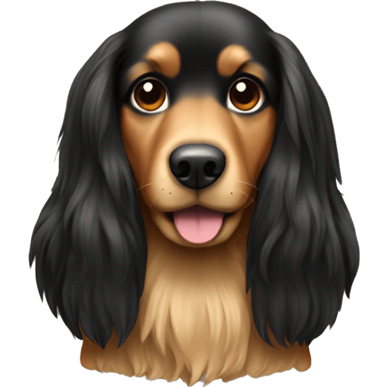 Black and tan long haired dog emoji