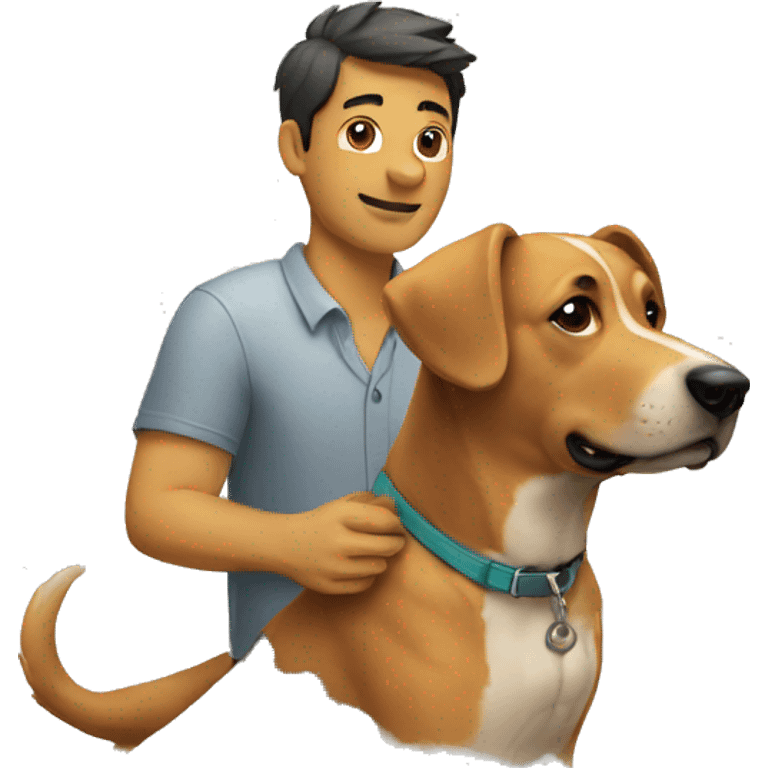 Dog and man emoji