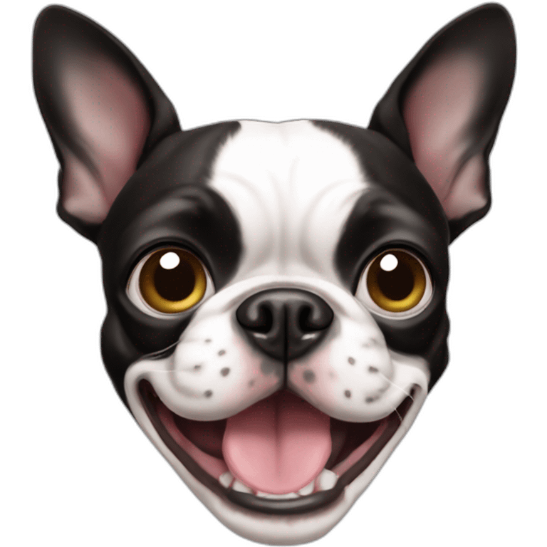 crazy boston terrier emoji