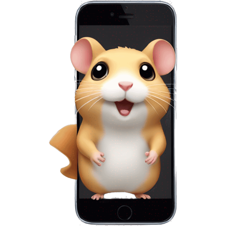 hamster calls on the smartphone emoji