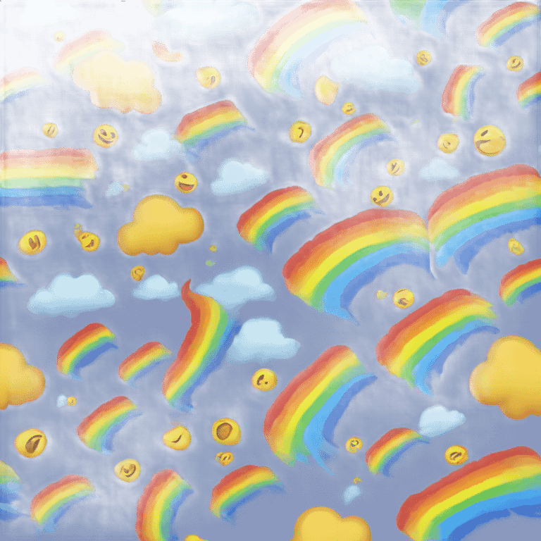 Tornado abstract with little colorful rainbows flying over  emoji