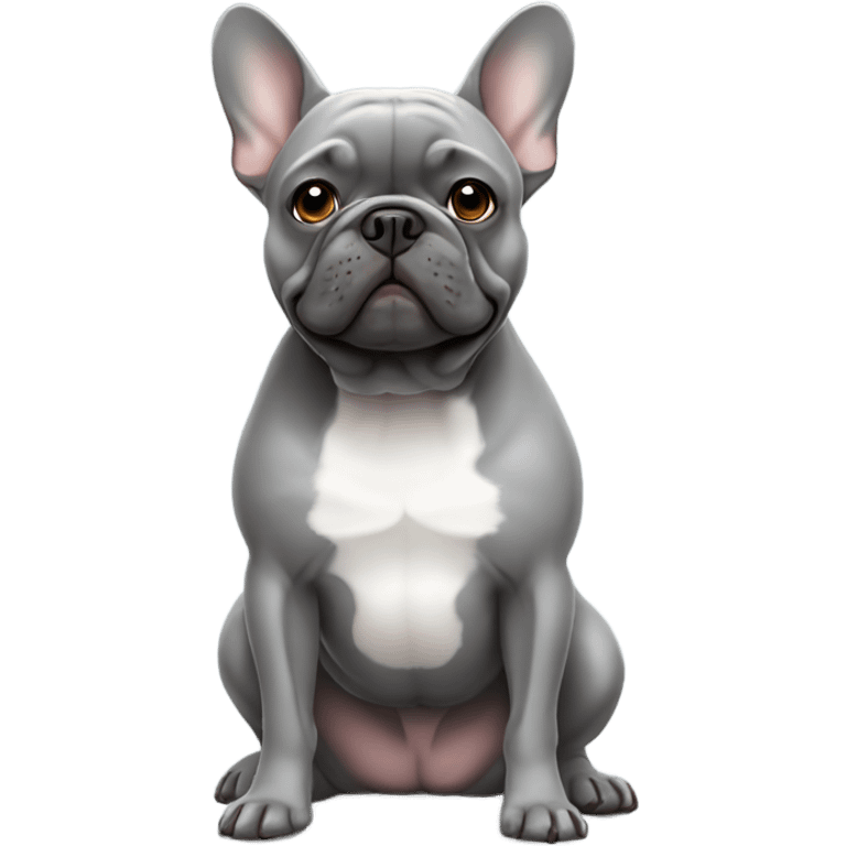 grey french bulldog emoji