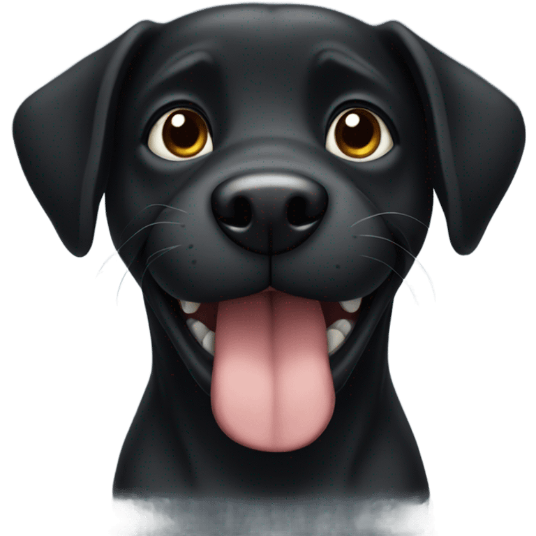 black cartoon dog happy emoji