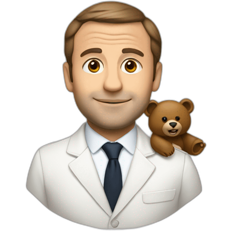 Macron with a bear emoji