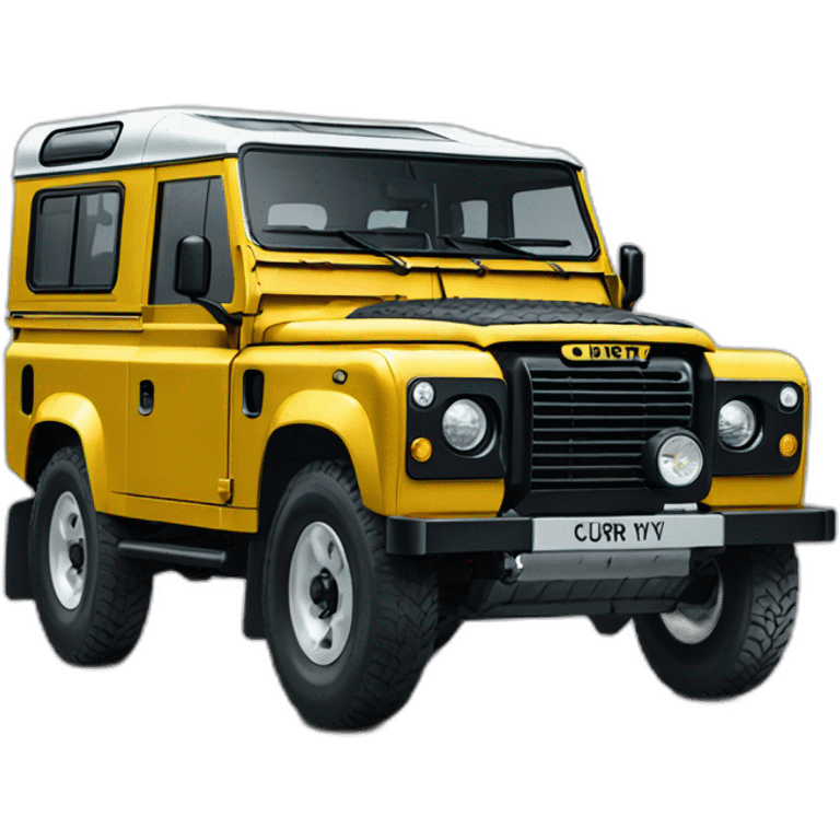 Defender Land Rover with curry yellow color emoji