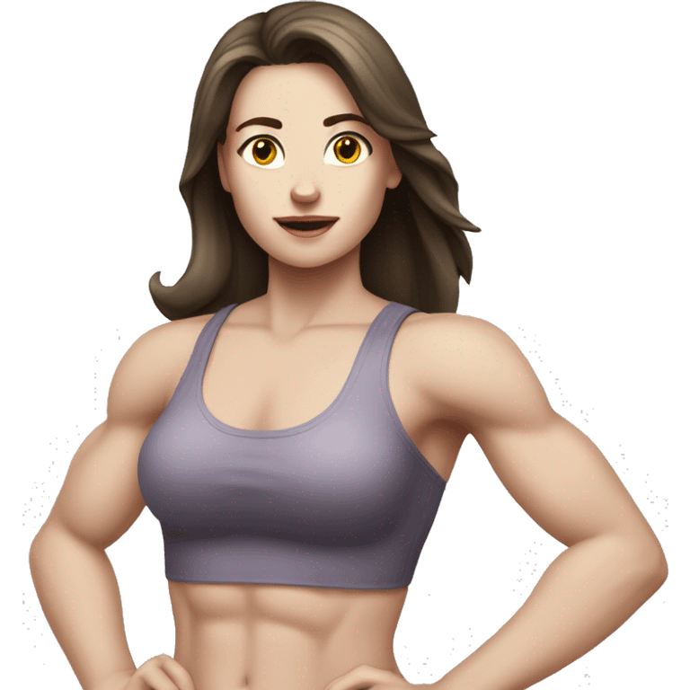 chest muscles girl pale skin brunette emoji