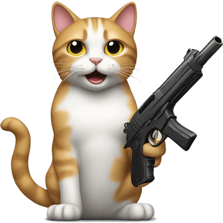 Cat with a gun emoji