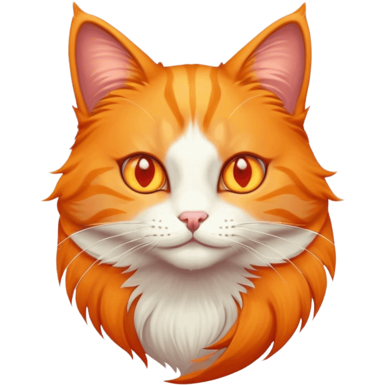 Orange cat with orange eyes emoji