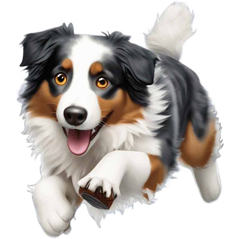 Australian shepherd ice skating emoji