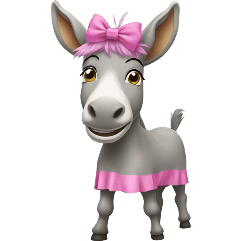 Donkey wearing pink hair bow dancing  emoji