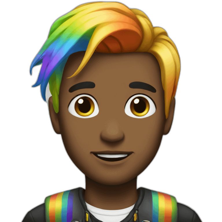 Posh-boy-with-raibow-hair emoji