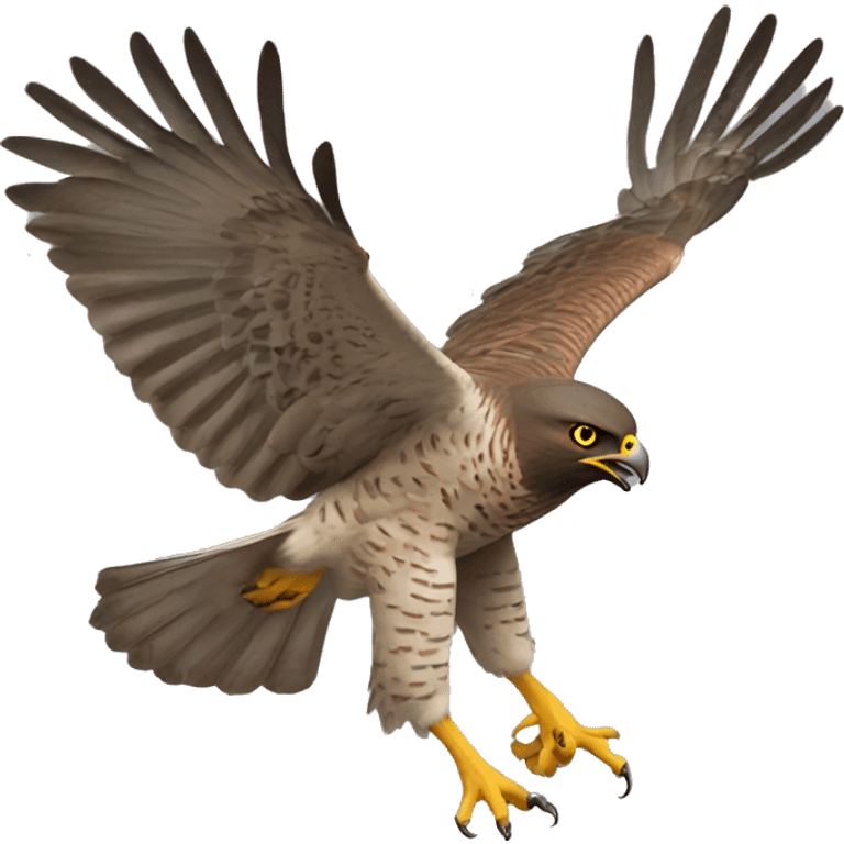 a brown goshawk attacking emoji