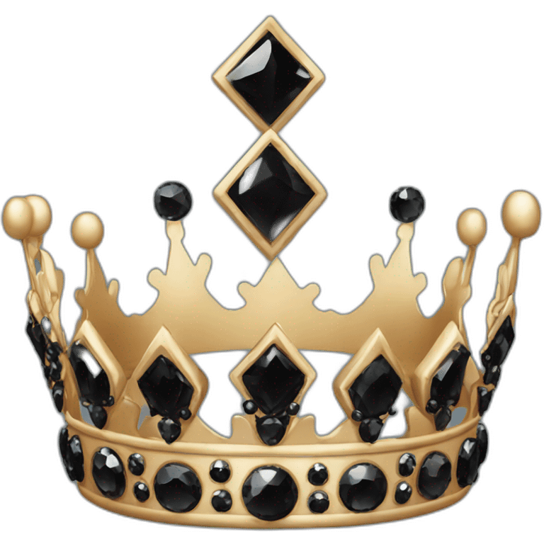 black women's crown with dark crystals in Vicrorian style emoji