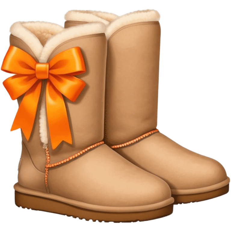 Super cute Uggs with orange bows emoji